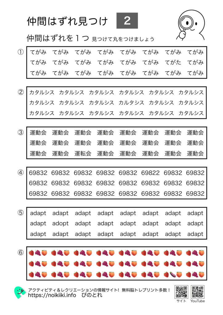 仲間はずれ見つけ２